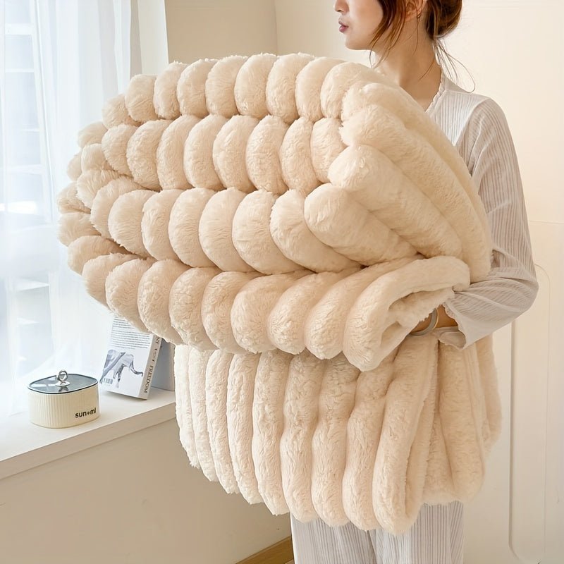 Rabbit Velvet Blanket - Cozy Winter Flannel for Home