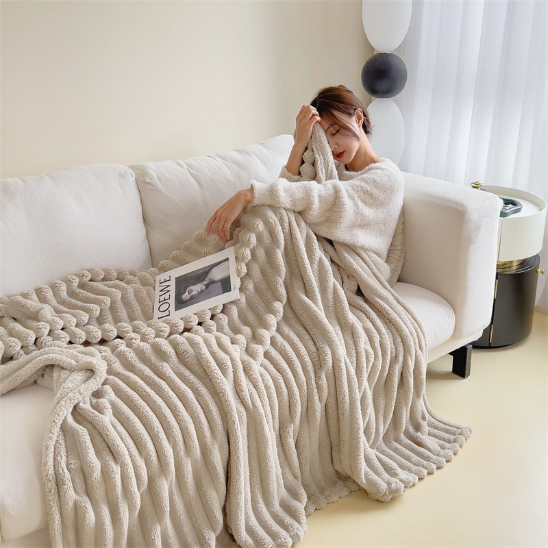 Rabbit Velvet Blanket - Cozy Winter Flannel for Home