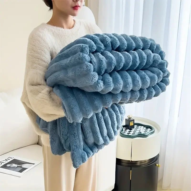 Rabbit Velvet Blanket - Cozy Winter Flannel for Home