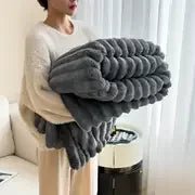 Rabbit Velvet Blanket - Cozy Winter Flannel for Home
