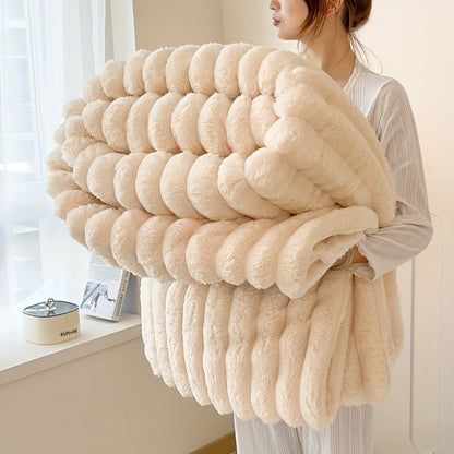 Rabbit Velvet Blanket - Cozy Winter Flannel for Home