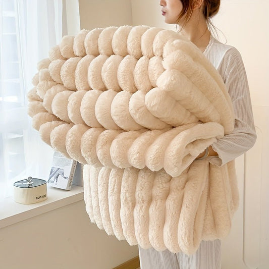 Rabbit Velvet Blanket - Cozy Winter Flannel for Home