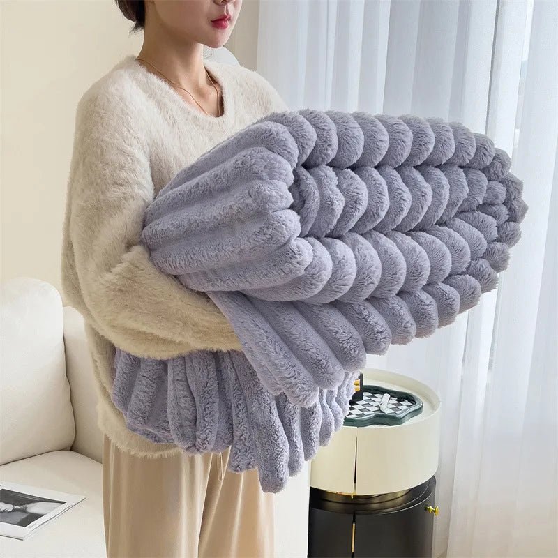 Rabbit Velvet Blanket - Cozy Winter Flannel for Home