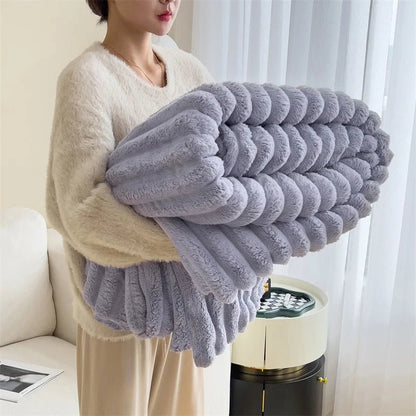 Rabbit Velvet Blanket - Cozy Winter Flannel for Home