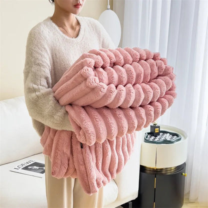 Rabbit Velvet Blanket - Cozy Winter Flannel for Home
