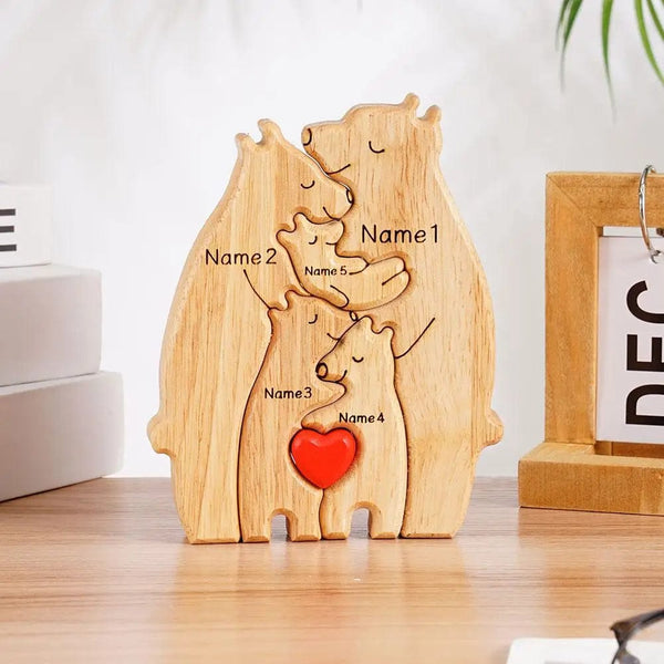 Puzzle en bois personnalisé pour la famille